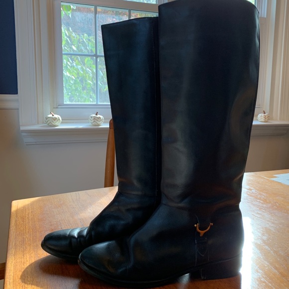 Etienne Aigner Women’s Black Leather Riding Boots - Picture 4 of 9